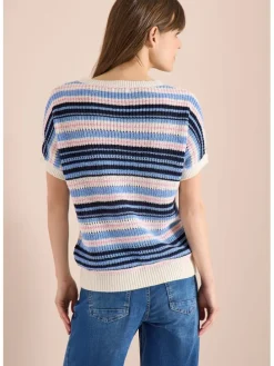 Sweter w kolorze niebiesko-kremowym