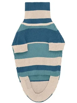 Sweter w kolorze niebiesko-kremowym dla psa