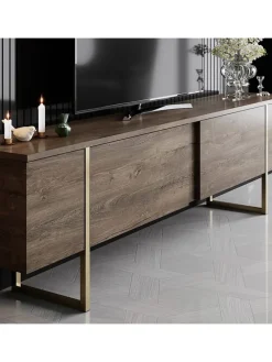 Szafka RTV "Luxe" w kolorze brązowym - 180 x 50 x 30 cm