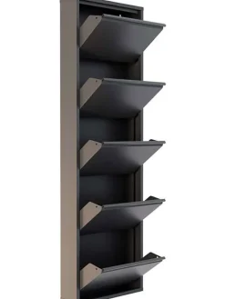 Szafka w kolorze antracytowym na buty - 50 x 169 x 15 cm
