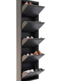 Szafka w kolorze antracytowym na buty - 50 x 169 x 15 cm