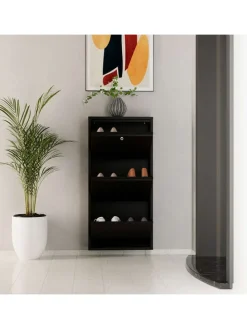 Szafka w kolorze czarnym na buty - 50 x 103 x 15 cm
