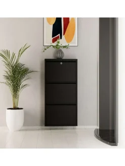 Szafka w kolorze czarnym na buty - 50 x 103 x 15 cm