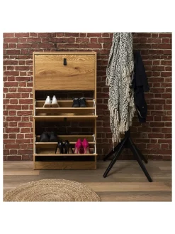Szafka w kolorze jasnobrązowym na buty - 63 x 117 x 24 cm