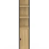 Szafka w kolorze jasnobrązowym z lustrem - 30 x 170 x 3 cm