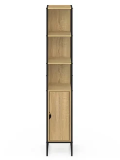 Szafka w kolorze jasnobrązowym z lustrem - 30 x 170 x 3 cm