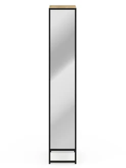 Szafka w kolorze jasnobrązowym z lustrem - 30 x 170 x 3 cm
