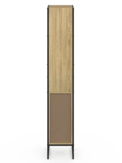 Szafka w kolorze jasnobrązowym z lustrem - 30 x 170 x 3 cm
