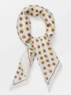 Szal "Sysette" w kolorze żółto-biało-czerwonym - 55 x 55 cm