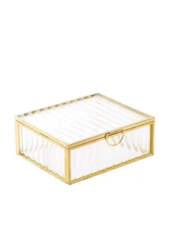 Szkatułka "Grazia" w kolorze złotym na biżuterię - 13 x 5 x 11 cm