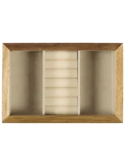 Szkatułka w kolorze jasnobrązowym na biżuterię - 24 x 6,6 x 16 cm