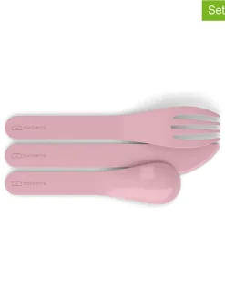 Sztućce podróżne "Pocket" w kolorze różowym - (S)14,7 x (W)1,6 x (G)4,7 cm