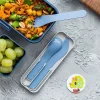 Sztućce podróżne "Pocket" w kolorze niebieskim - (S)14,7 x (W)1,6 x (G)4,7 cm