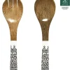 Sztućce sałatkowe (2 szt.) w kolorze brązowo-beżowo-czarnym - dł. 30 cm