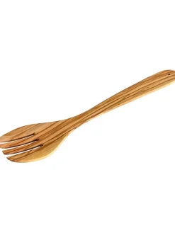 Sztućce (2 szt.) w kolorze jasnobrązowym do sałaty - dł. 30 cm