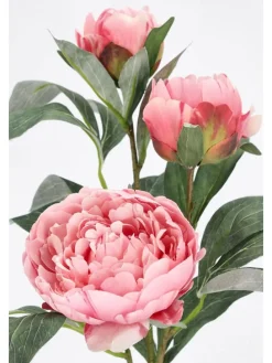 Sztuczna gałązka ''Peony Evalyn'' w kolorze zielono-różowym - dł. 90 cm