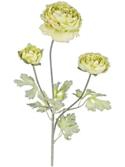 Sztuczna gałązka ''Ranunculus'' w kolorze zielono-żółtym - dł. 61 cm