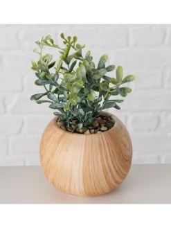 Sztuczne rośliny (2 szt.) w kolorze jasnobrązowo-zielonym - wys. 18 cm