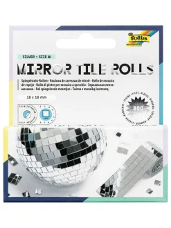 Taśma w kolorze srebrnym z mozaiką lustrzaną