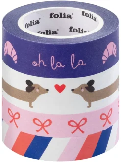 Taśmy washi "Parisienne" ze wzorem - 4 x 10 m
