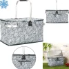 Torba termiczna w kolorze biało-zielonym - 48 x 24 x 27 cm - 25 l