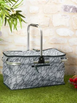 Torba termiczna w kolorze biało-zielonym - 48 x 24 x 27 cm - 25 l