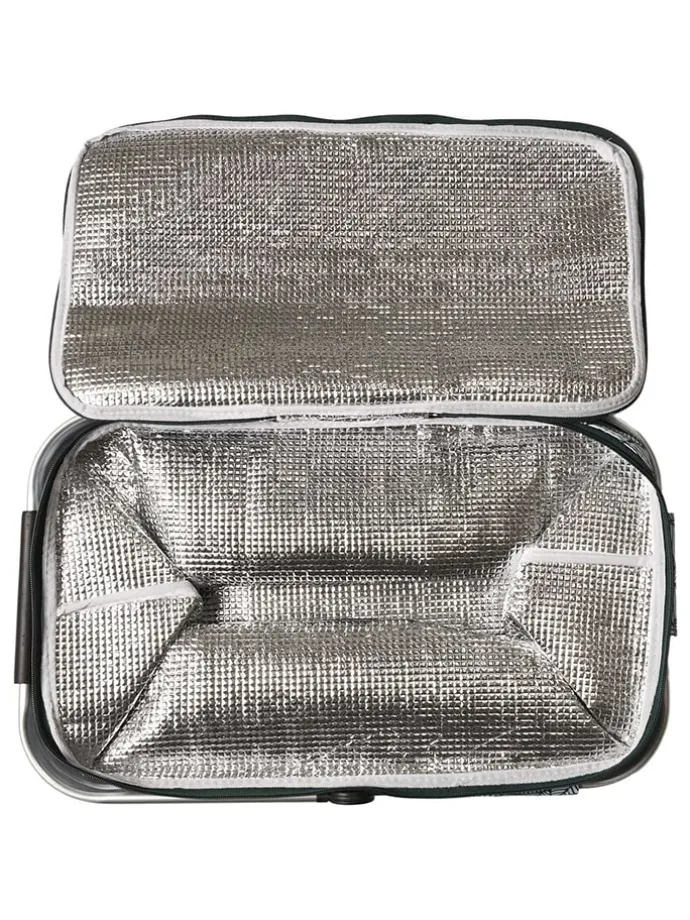 Torba termiczna w kolorze biało-zielonym - 48 x 24 x 27 cm - 25 l