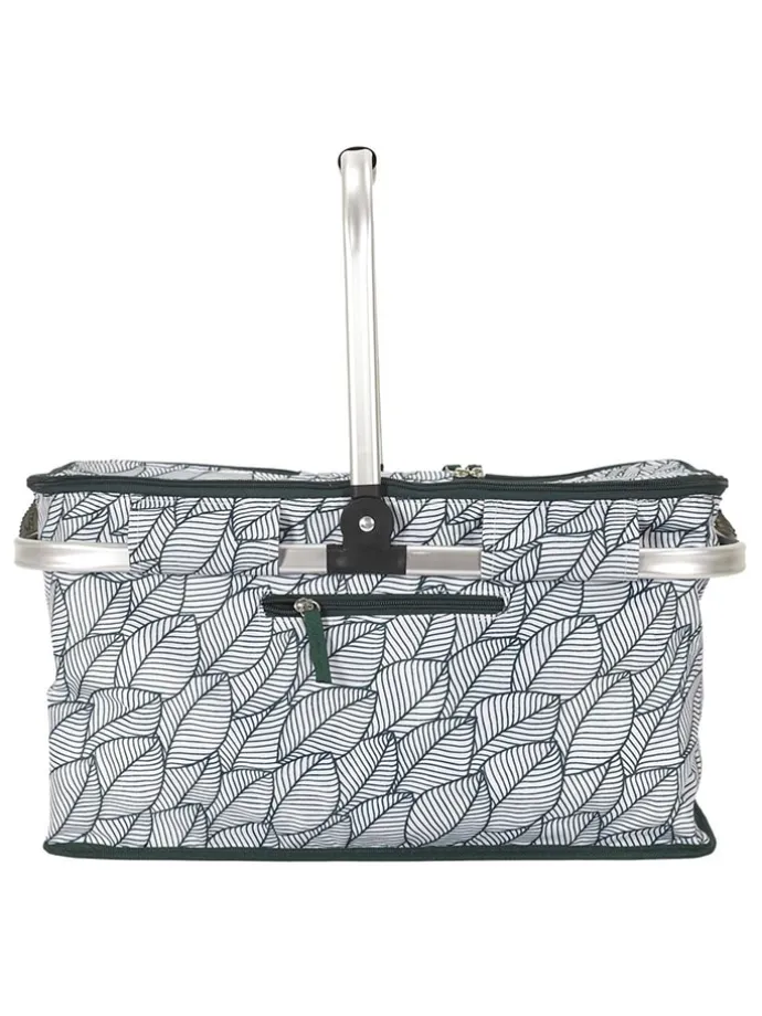 Torba termiczna w kolorze biało-zielonym - 48 x 24 x 27 cm - 25 l