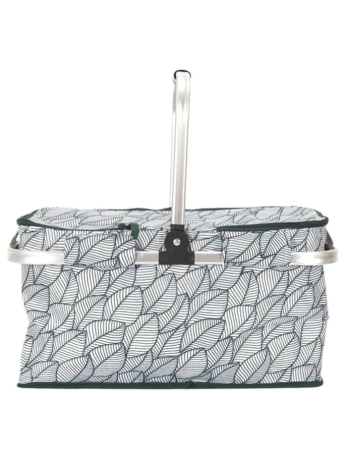 Torba termiczna w kolorze biało-zielonym - 48 x 24 x 27 cm - 25 l