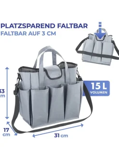 Torba w kolorze szarym - 33 x 31 x 17 cm