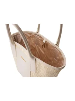 Torebka "Amalfi" w kolorze kremowym - 38 x 19 x 12 cm