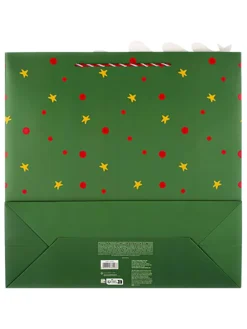 Torebka prezentowa w kolorze zielono-czerwonym - 40 x 43,5 cm