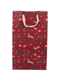 Torebki prezentowe (12 szt.) "Natalotto" w kolorze czerwonym - 23 x 39 x 15 cm