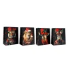 Torebki prezentowe (4 szt.) w kolorze czarnym ze wzorem - 26 x 33 x 13 cm