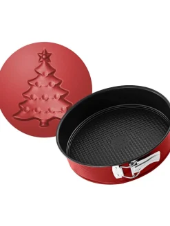 Tortownica "Sparkling Christmas" w kolorze czerwonym z motywem - Ø 26 cm
