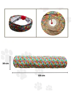 Tunel ze wzorem dla kota - szer. 125 cm