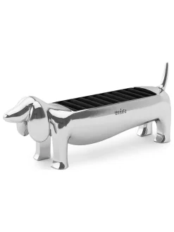 Uchwyt "Dachsie" w kolorze srebrnym na pierścionki - 15 x 6 x 4 cm