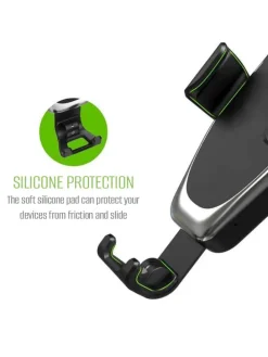 Uchwyt samochodowy w kolorze czarnym na smartfon z funkcją ładowania