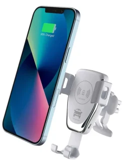 Uchwyt samochodowy w kolorze białym na smartfon