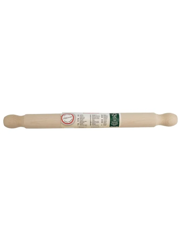 Wałek w kolorze jasnobrązowym do ciasta - dł. 35 cm