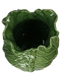 Wazon "Cabbage" w kolorze zielonym - 16,6 x 19,8 x 16,1 cm