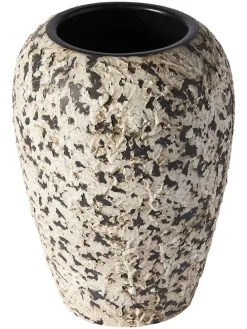 Wazon "Dawn" w kolorze kremowo-czarnym - wys. 26,5 x Ø 19 cm