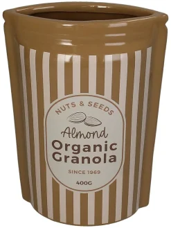 Wazon "Granola" w kolorze jasnobrązowym - 16 x 22,5 x 9 cm