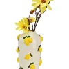 Wazon "Lemon" w kolorze biało-żółtym - wys. 27 x Ø 15 cm