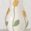Wazon "Lisette" w kolorze biało-żółto-zielonym - wys. 20 cm
