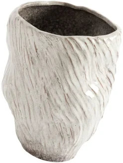 Wazon "Mud" w kolorze beżowym - wys. 25 x Ø 16 cm
