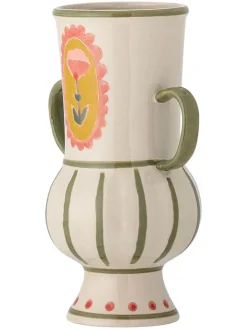 Wazon "Odina" w kolorze kremowo-oliwkowym - wys. 21 x Ø 9 cm