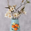 Wazon "Orange" w kolorze pomarańczowo-błękitnym - 14 x 19 x 11,5 cm