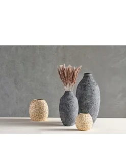 Wazon "Tana" w kolorze beżowo-jasnobrązowym - wys. 28,5 x Ø 23,5 cm