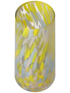Wazon w kolorze żółto-niebieskim - wys. 25 x Ø 12 cm